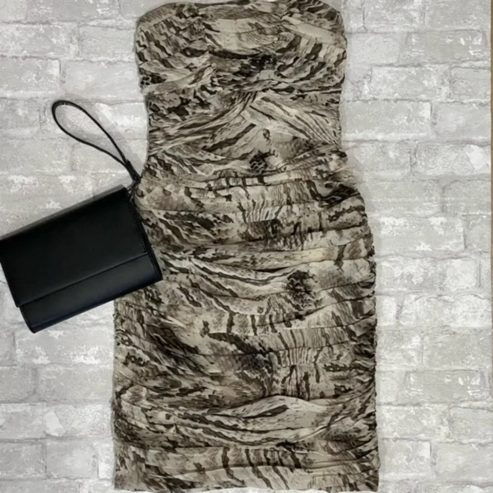 NWT Le Chateau Snake Print Strapless Dress - Picture 8 of 17